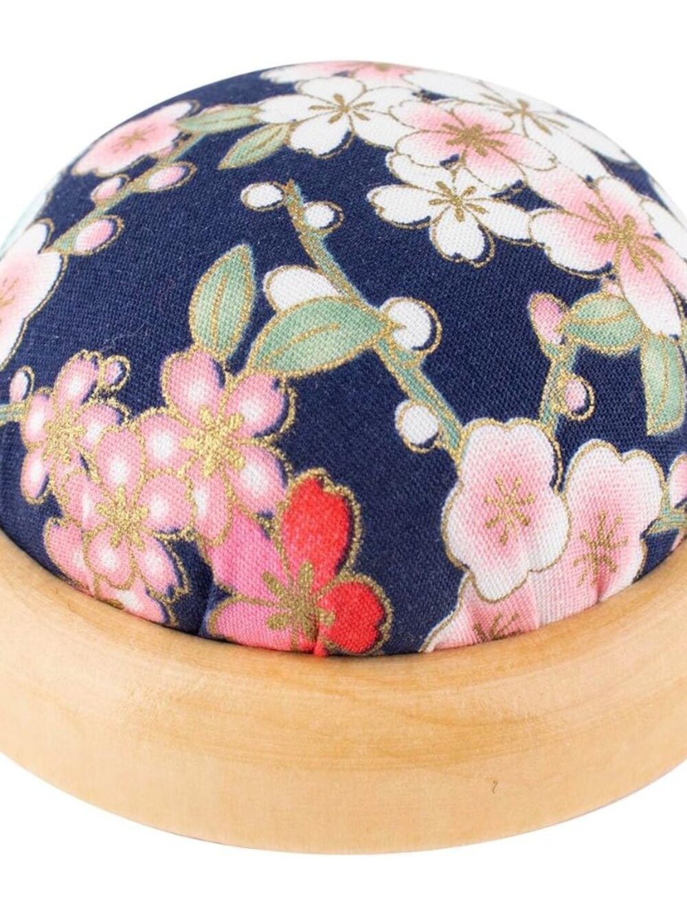 Pin Cushion, Wooden Base Needle Pincushions Japanese Style Round Pin Cushion for